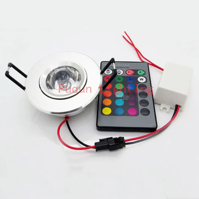 3 Вт светодиодный RGB светодиодный светильник Точечный светильник с ИК-пультом дистанционного управления поп-лампа меняющая цвет переменный ток 85-265 в 16 цветов меняющий светодиодный светильник