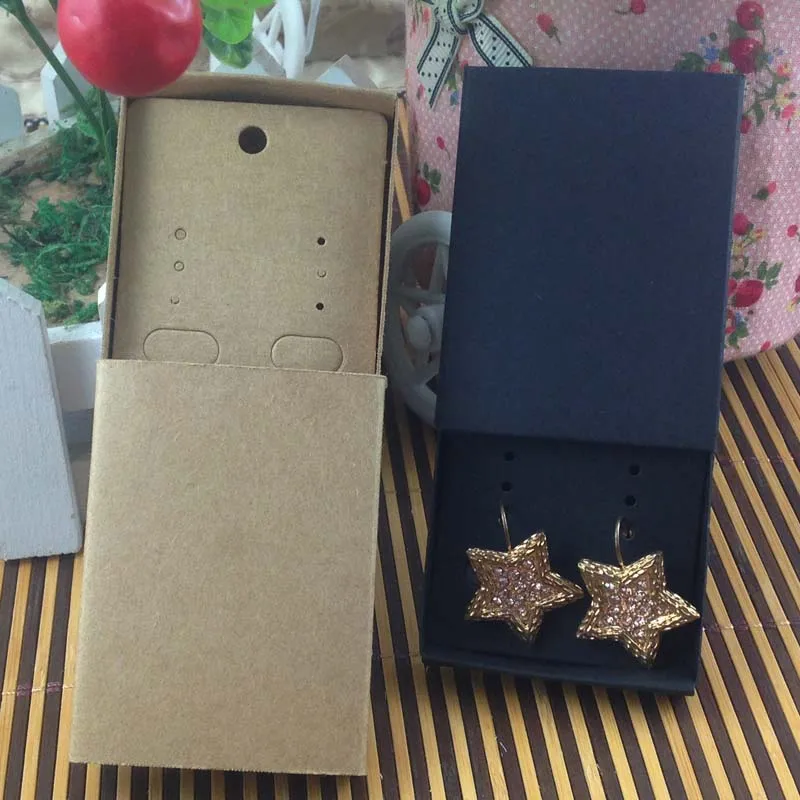 Ювелирные изделия карты 100 шт. + 100pcsbox 7 5*5 4*1 2 см подарок кулон матч серьги чехол