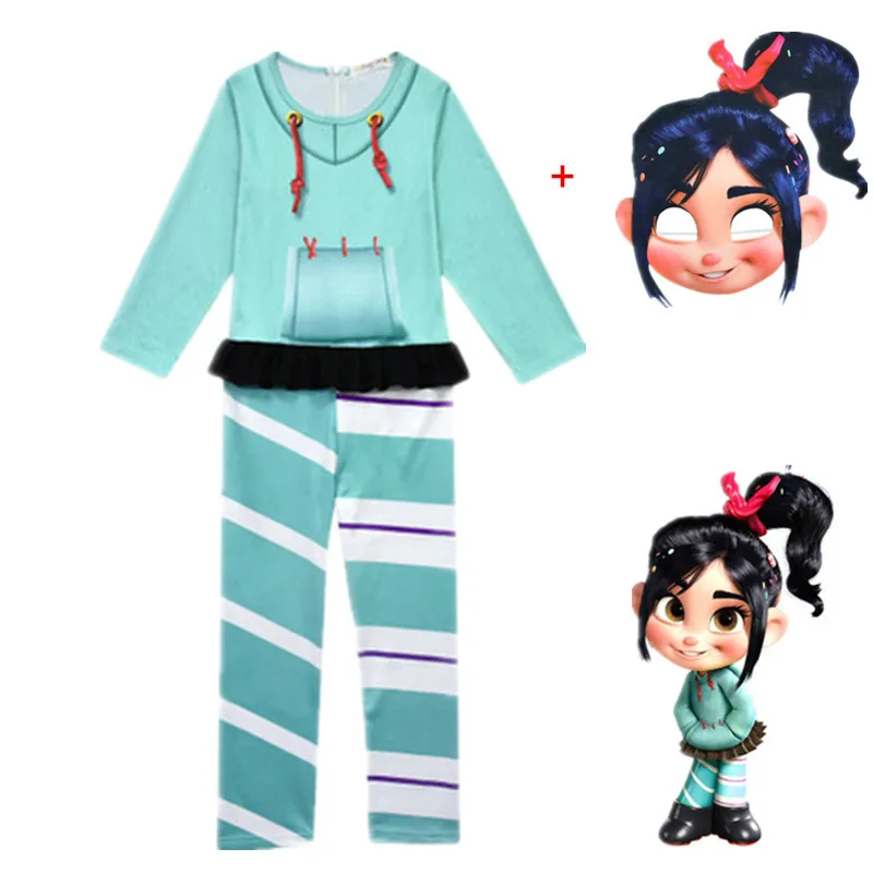 Лидер продаж комбинезон Vanellope Von Schweetz костюм для Хэллоуина крушение Ralph2 Ральф