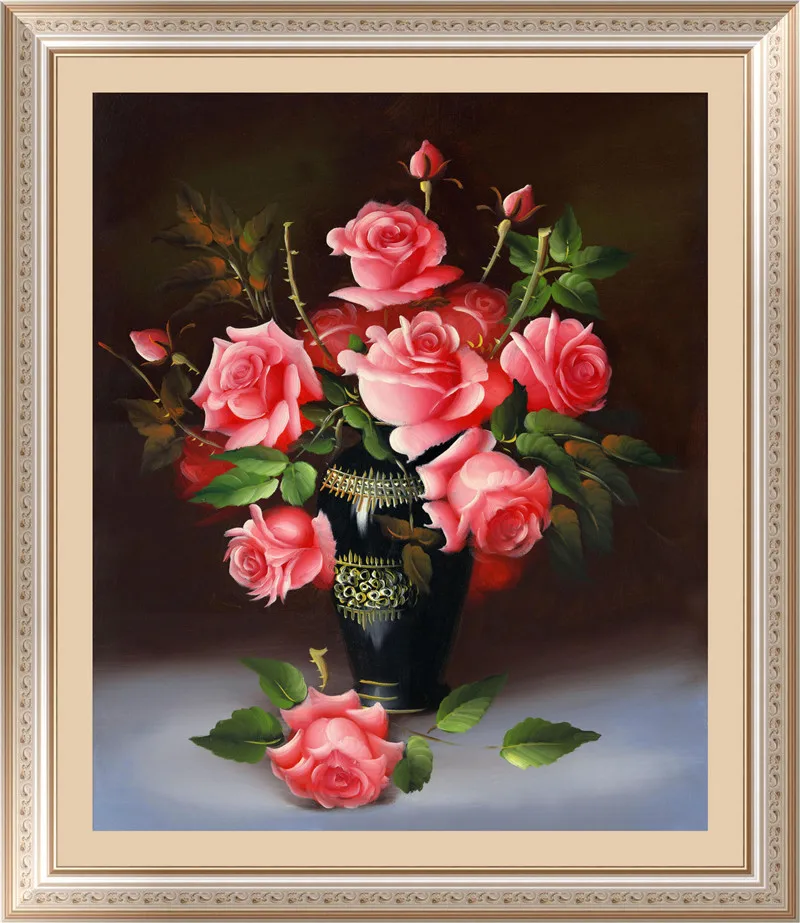 1 шт., 40*48 см, Цветочная Аранжировка, 5D, сделай сам, алмазная картина, роза, ваза, вышивка крестиком, стразы, вышивка, мозаика для украшения дома, 7z