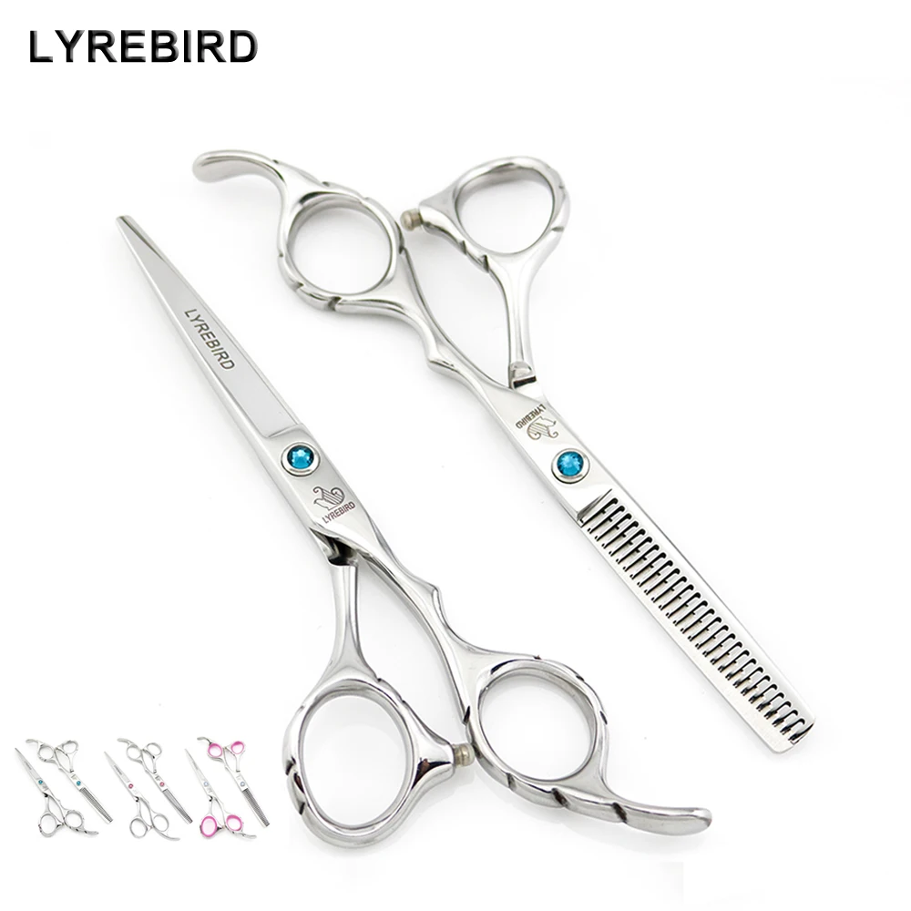 

Hair Scissors 5.5 INCH 6 INCH Japan Hair Shears Hair Thinning Scissors Green or Pink or Blue Stone Lyrebird NEW