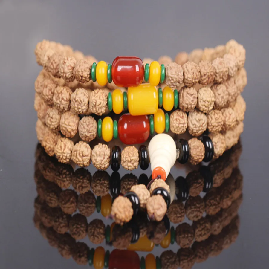 Sennier натуральный Будда Rudraksha семена Бодхи буддистский браслет с бусинами для