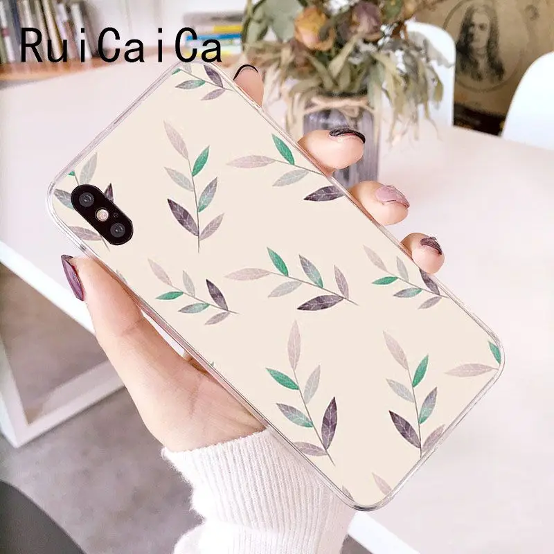 RuiCaiCa акварельные растения с цветочным узором мягкий чехол для телефона из ТПУ