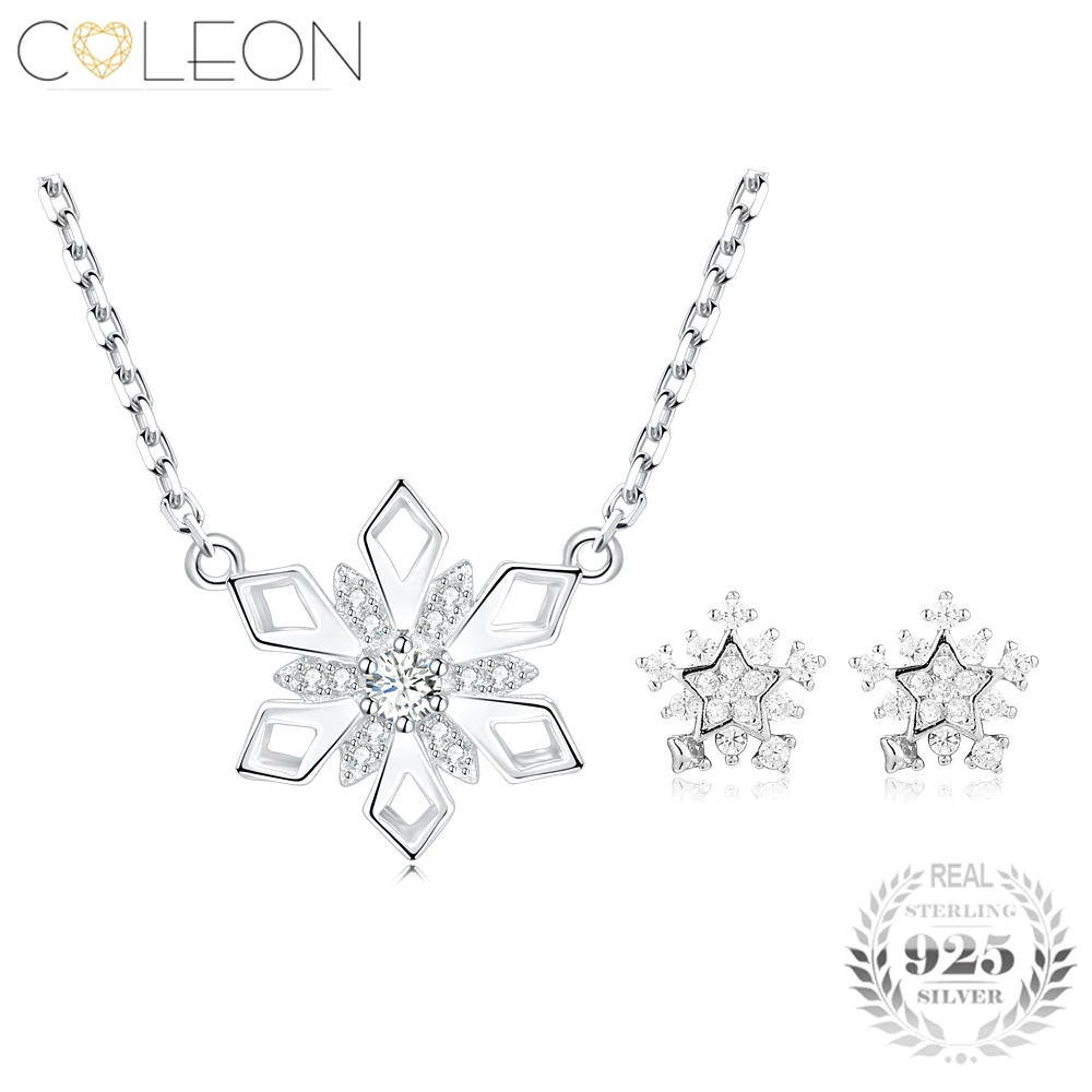 Coleon 100% 925 стерлингового Серебряные ювелирные изделия комплект роскошные