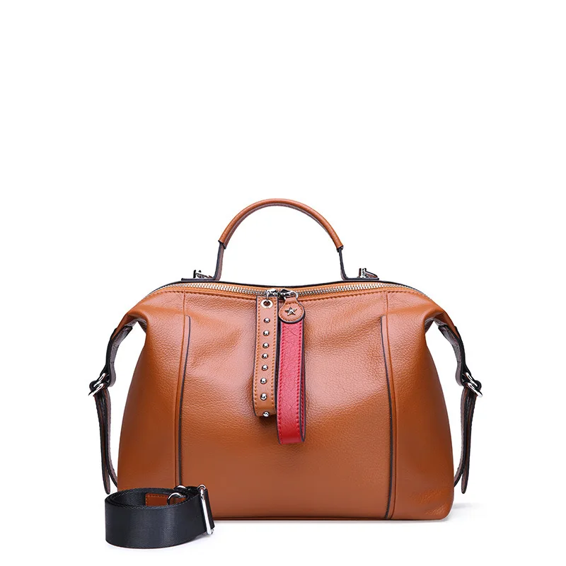 brown New Luxury Women Bag Genuine Leather Ladies Handbag Leather Shoulder Messnger Bags Women Hobos Bag Fashion Female Bag - Цвет: brown