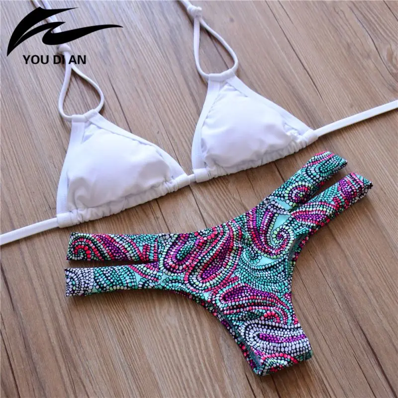 Пляжный женский костюм мини-бикини стринги бикини с этническим рисунком