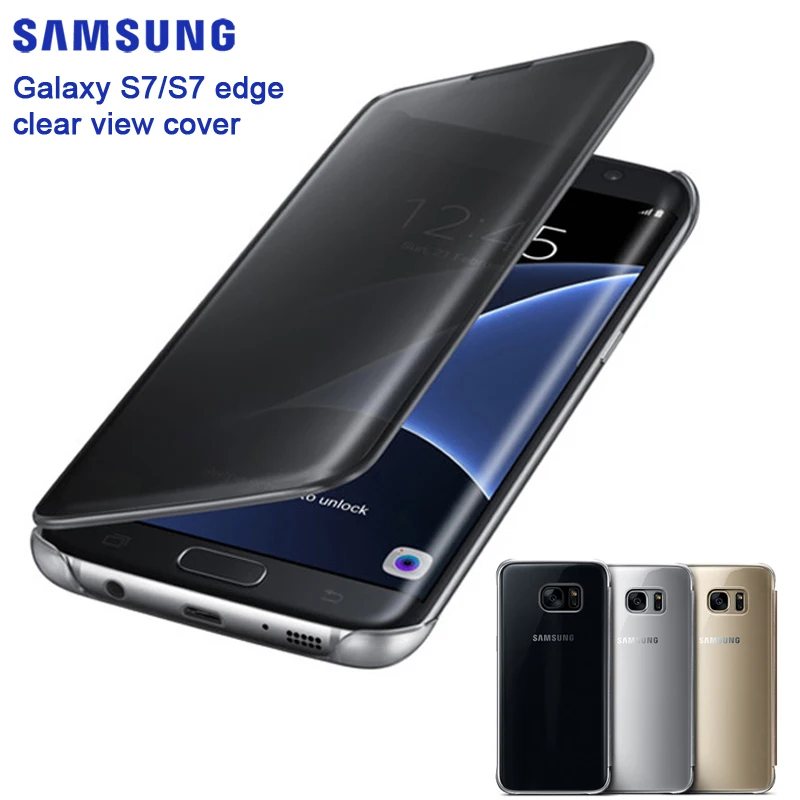 Samsung оригинальное зеркало Clear View Smart Cover чехол для телефона EF ZG930 samsung Galaxy S7 G9300 край
