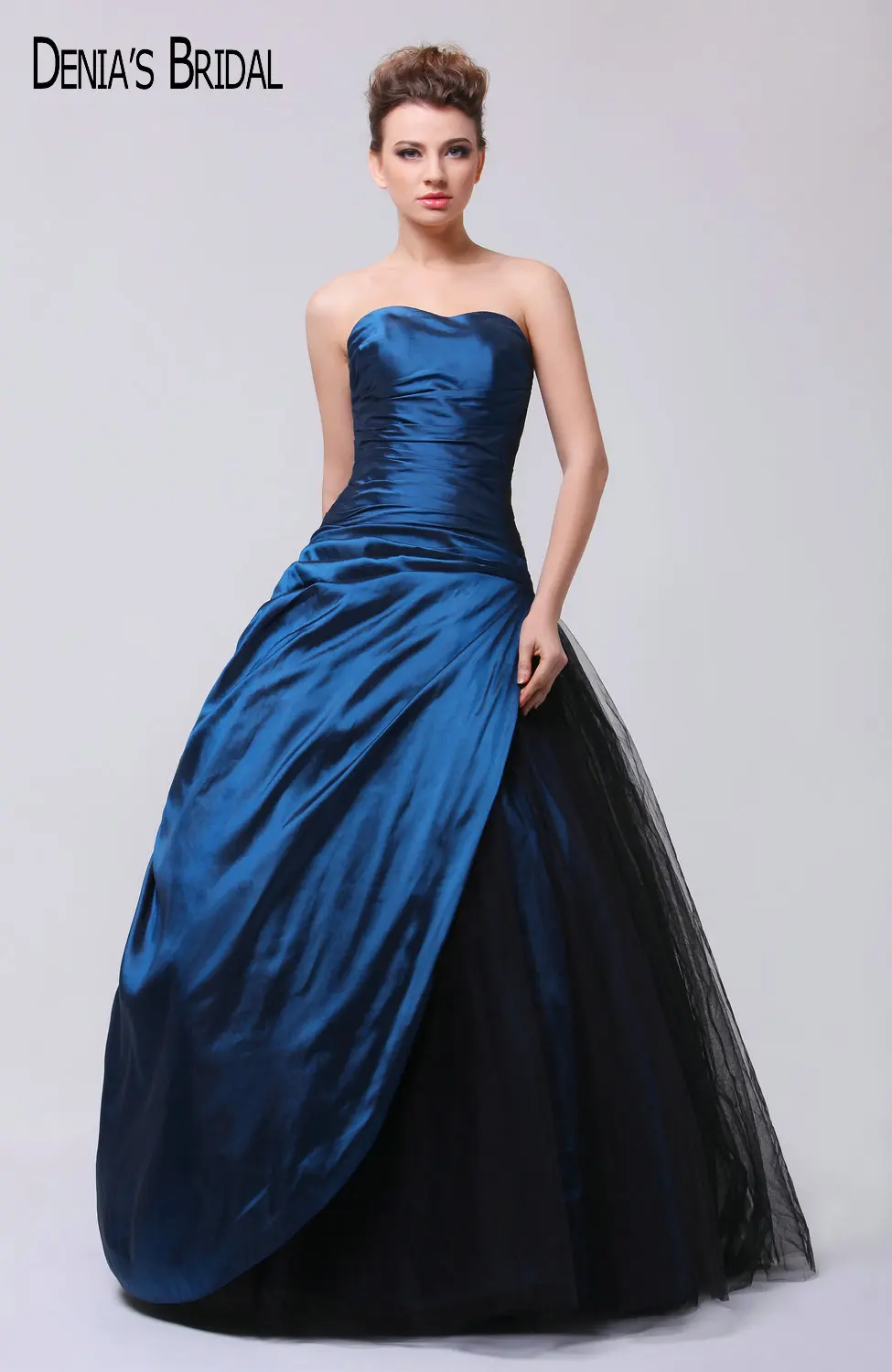 Реальное изображение Пышное Бальное Платье вечерние платья милая шея с рюшами