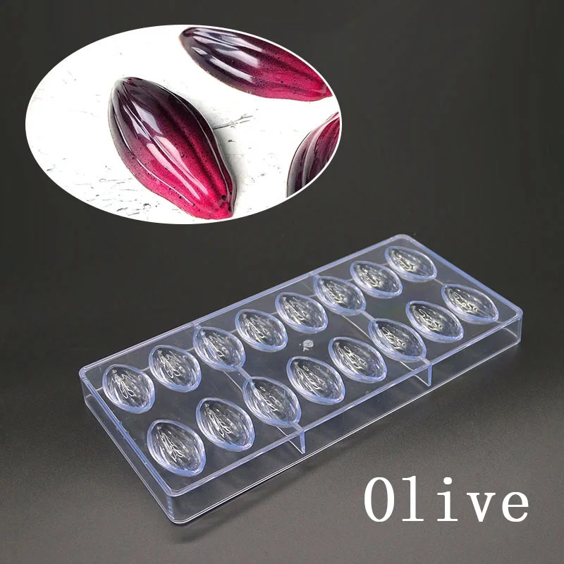 Olive 21 Grids Multiple Styles Chocolate Mold Polycarbonate High Quality Chocolate Mould Candy Mold Baking Tools - Цвет: Olive