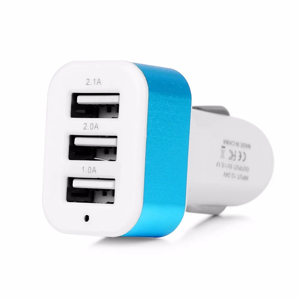 3 порта автомобильное зарядное устройство для мобильного телефона GPS DVR USB