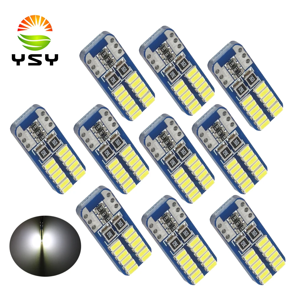 YSY 10 шт. T10 W5W 168 192 светодиодный задний фонарь 3014 24smd 12 В для автомобиля светодиодная