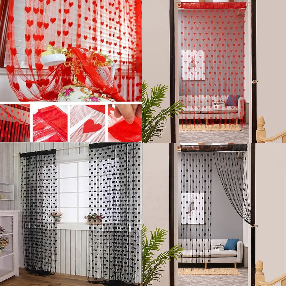 1 шт. любящее сердце гирлянды окна двери разделитель занавесок занавески для