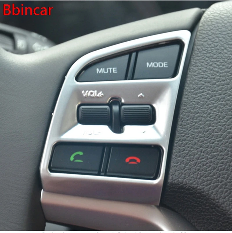 

Bbincar ABS хромированная отделка рулевого колеса, украшение интерьера, автомобильные аксессуары 2 шт. для HYUNDAI TUCSON TL 2015 2016