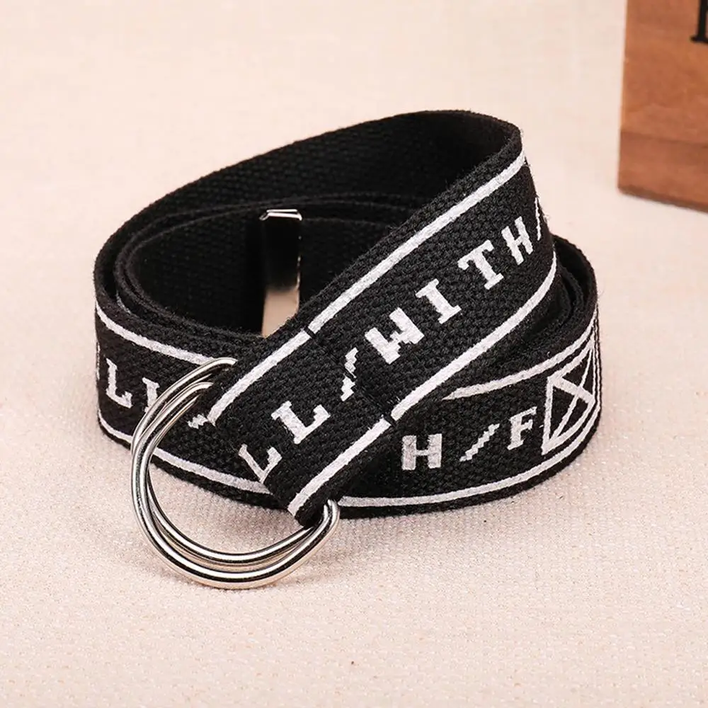 Модный женский Повседневный холщовый ремень с пряжкой и надписью мужской пояс