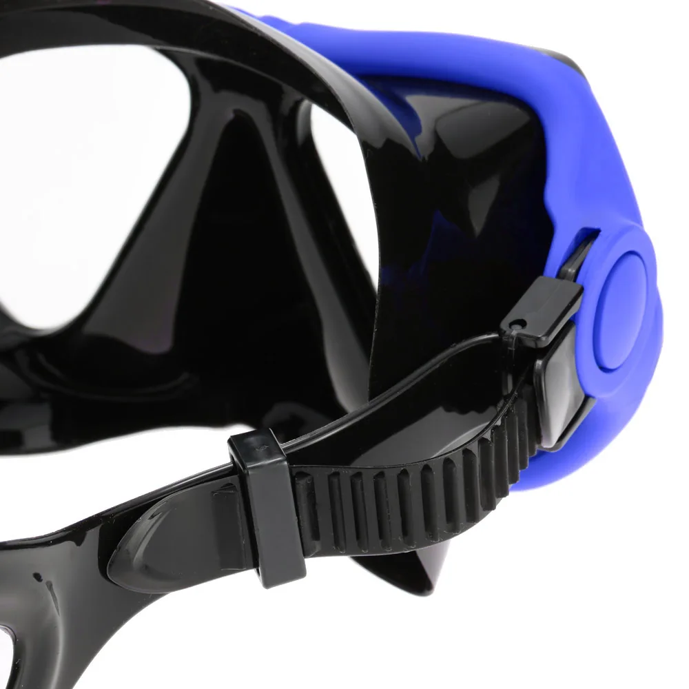 Профессиональная маска для дайвинга взрослых и детей черная силиконовая