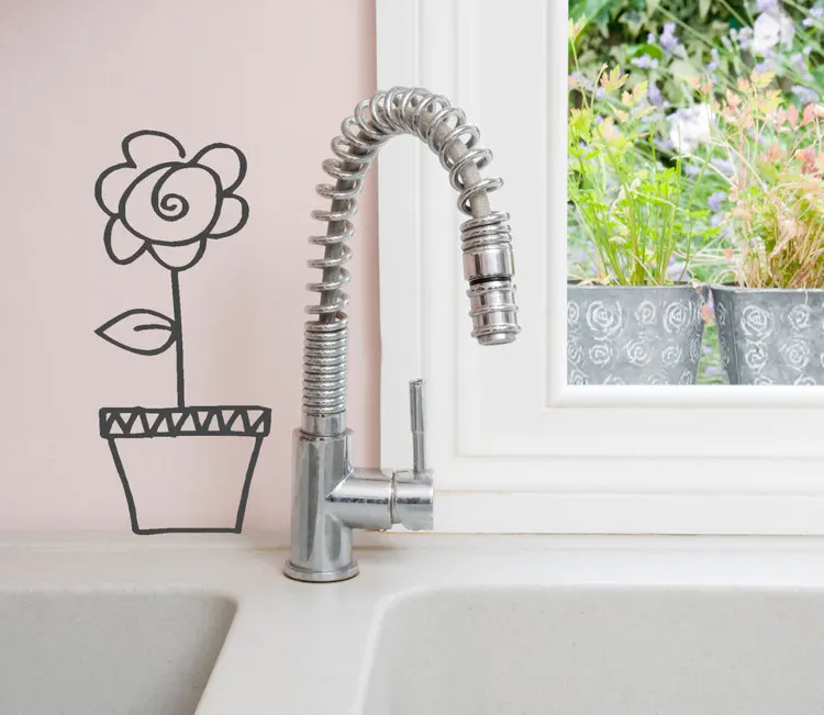 

Kitchen Flower Wall Decal Vinyl Wall Stickers For Kids Rooms Nursery Room Decor Playroom Interior Removable Flower Pattern SY63