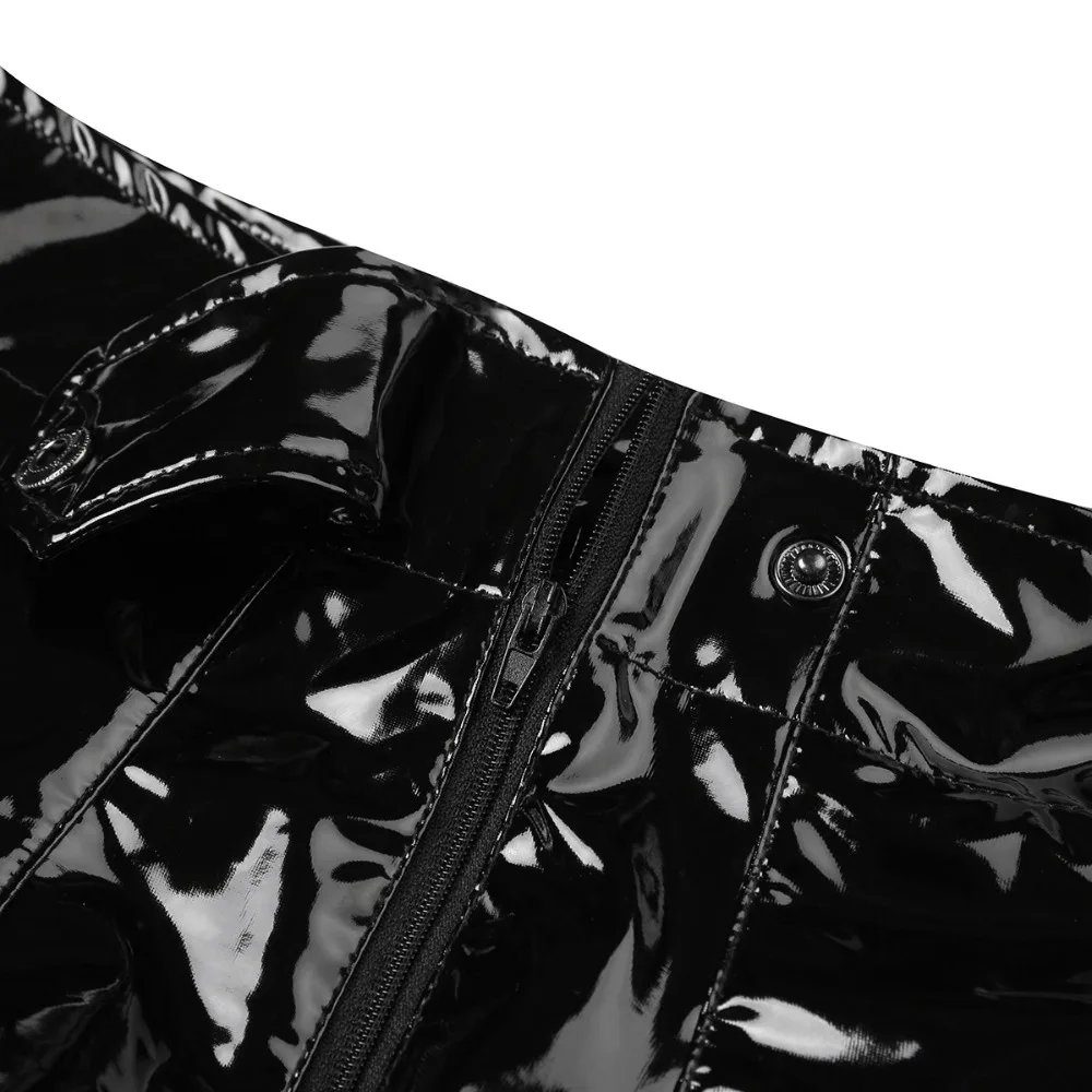 IEFiEL черные мужские боксеры Welook из лакированной кожи на молнии с открытой