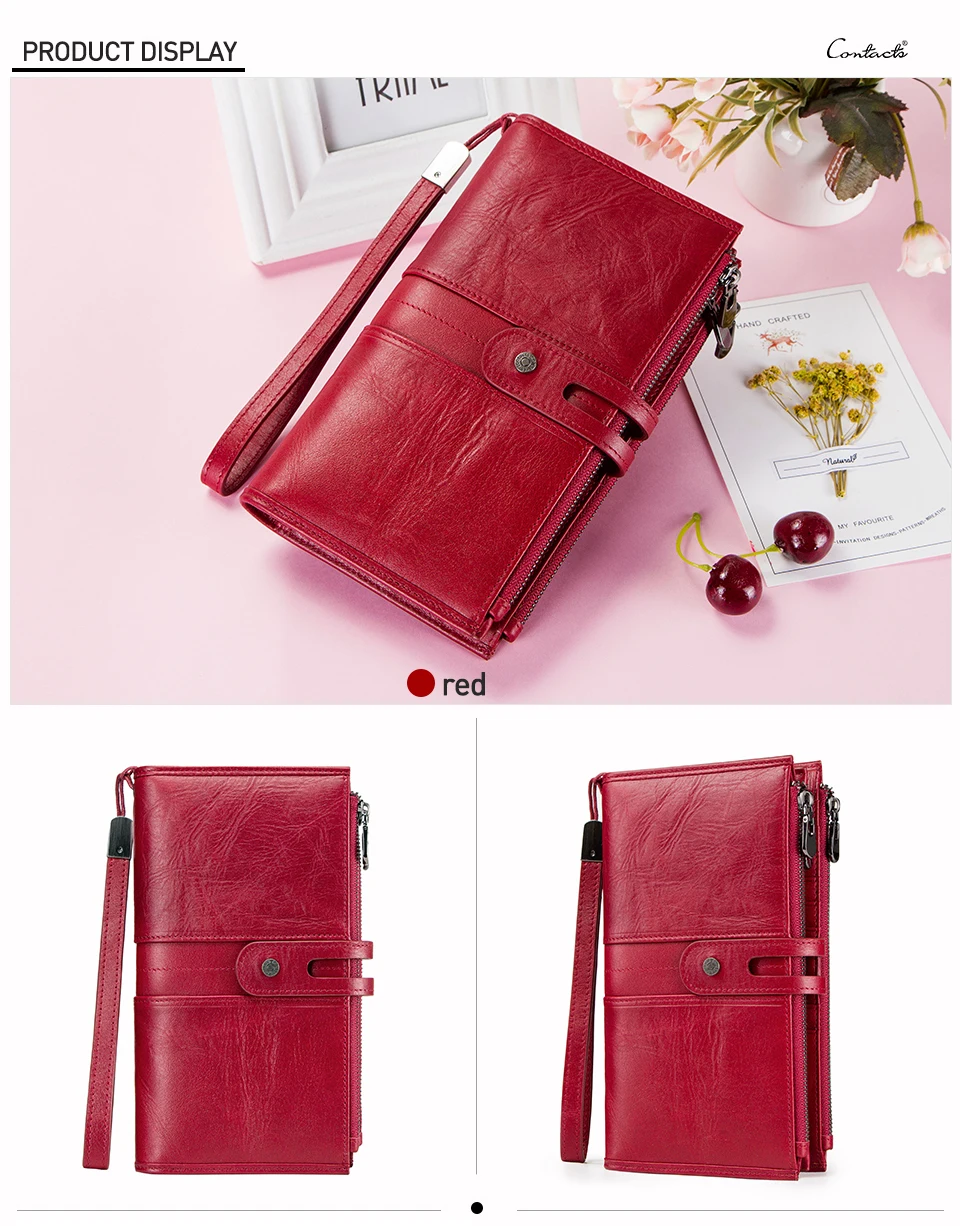 Cellphone Clutch Bag For Ladies Genuine Leather Women Wallets High Quallity Zipper Coin Purse Card Holder Trifold Long Wallet