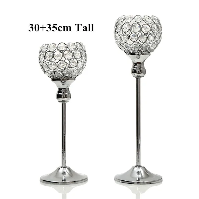3035 Silver Хрустальные винтажные подсвечники, Металлические Свадебные подсвечники на стол, украшение для дома на Рождество, Хэллоуин - Цвет: 3035 Silver