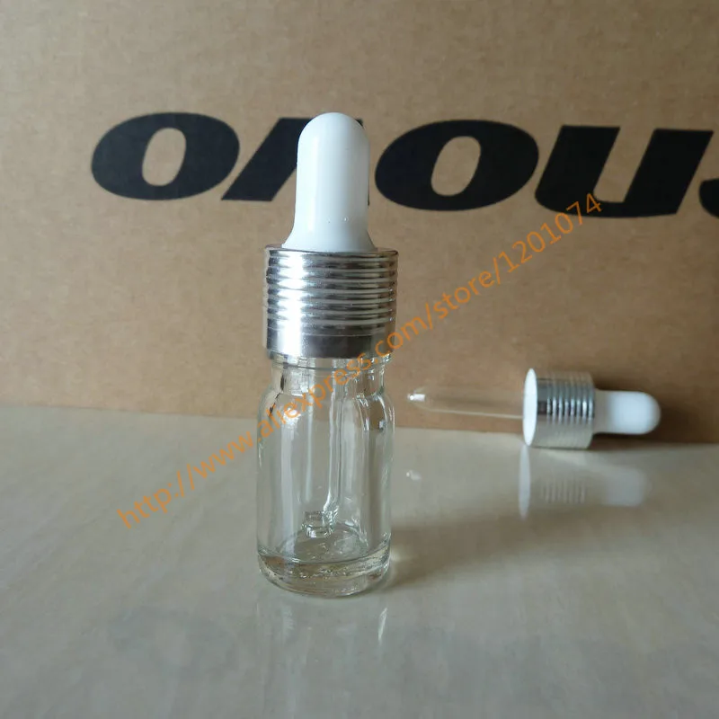 5 мл прозрачная/синяя/зеленая/коричневая блестящая стеклянная бутылка с