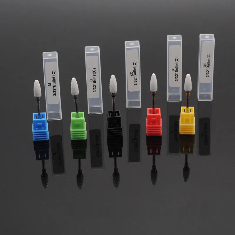 Белые керамические сверла для ногтей удаления кутикулы вращающиеся фрезы