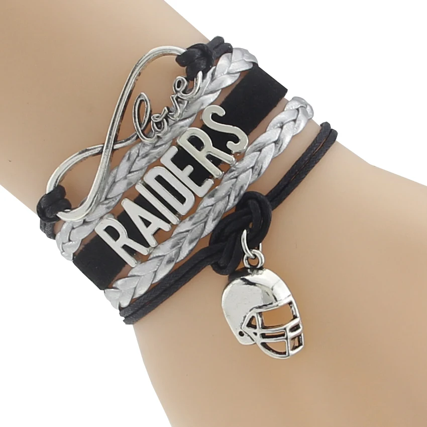 Ручная плетеная тесьма и многослойный хит продаж Черный Серебряный кожаный шнур