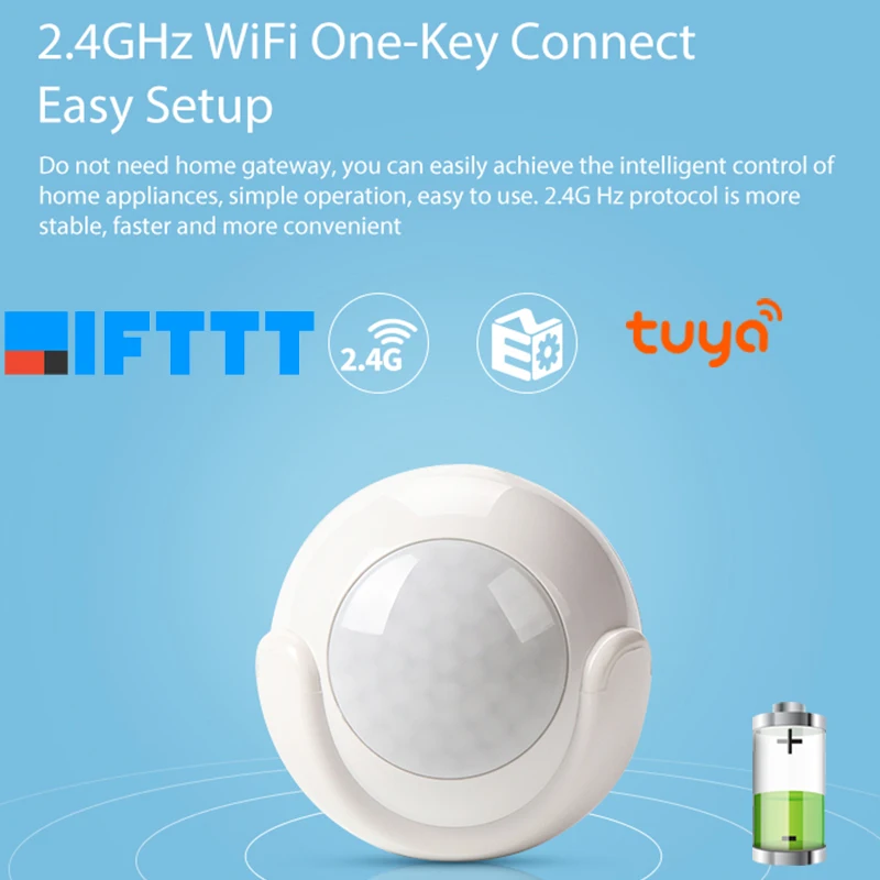 Смарт-датчик движения Tuya с Wi-Fi и пассивным инфракрасным датчиком | Безопасность