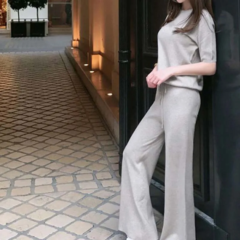 Женская одноцветная мягкая удобная и кашемировая одежда 2019 два комплекта