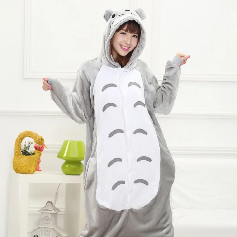 Pijama Полный Фланель Тоторо Пижамы Для Женщин Костюмы Взрослых Главная Одежда Плюс