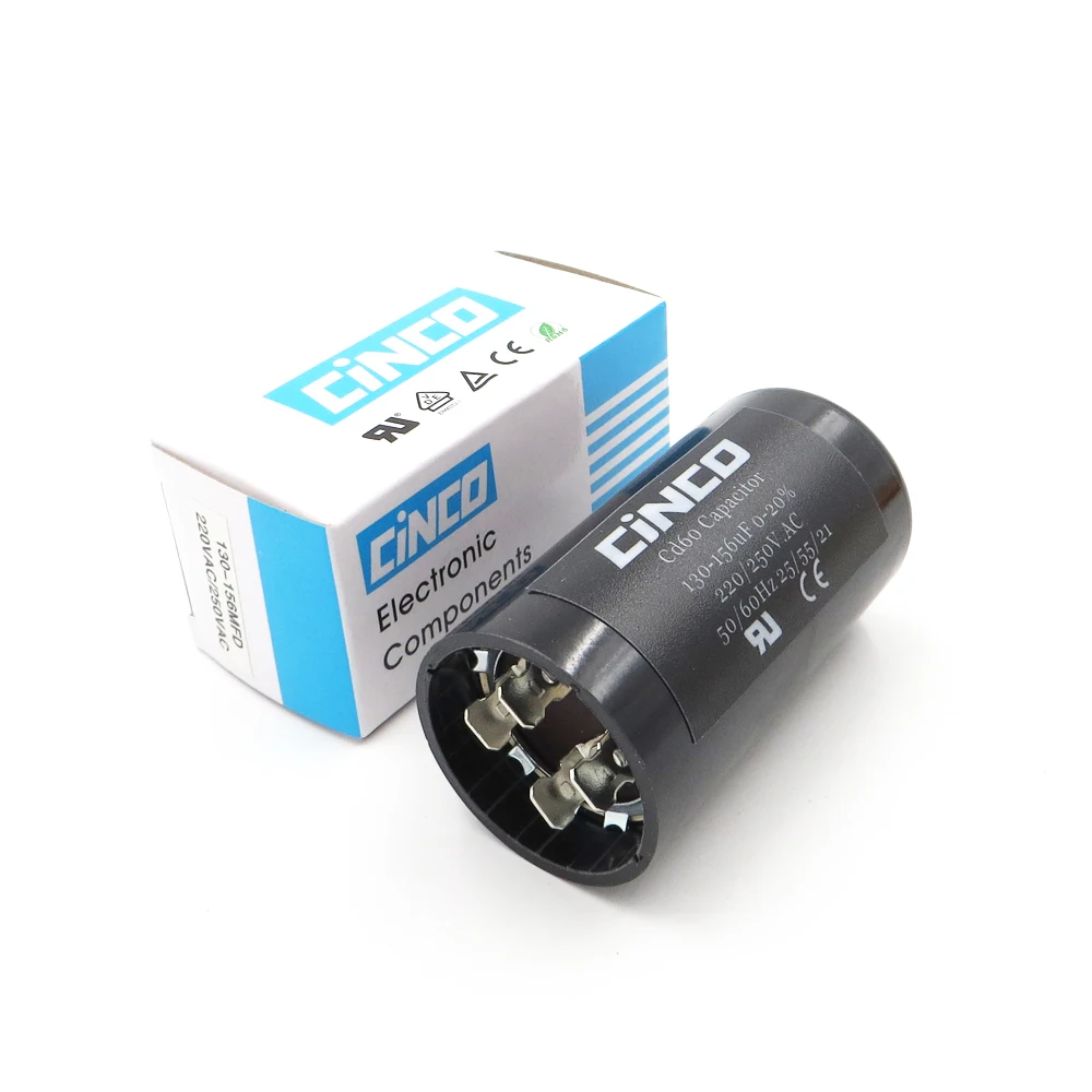 130-156MFD 220 V 250 275 CD60 пусковые конденсаторы двигателя RV запуск ing 130-156 mf uf компрессор