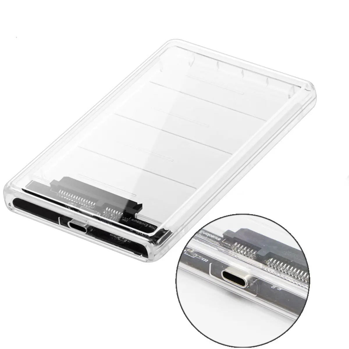 Внешний прозрачный корпус USB-C Type-C на 2 5 дюйма SATA SSD HDD для ноутбука/ПК Windows 2000 / XP/ 7/ 8/