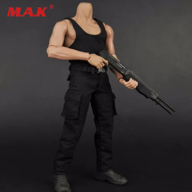 

1/6 male man soldier clothes set black vest & combat pants trousers for 12 inches tough guy action figure body accesory