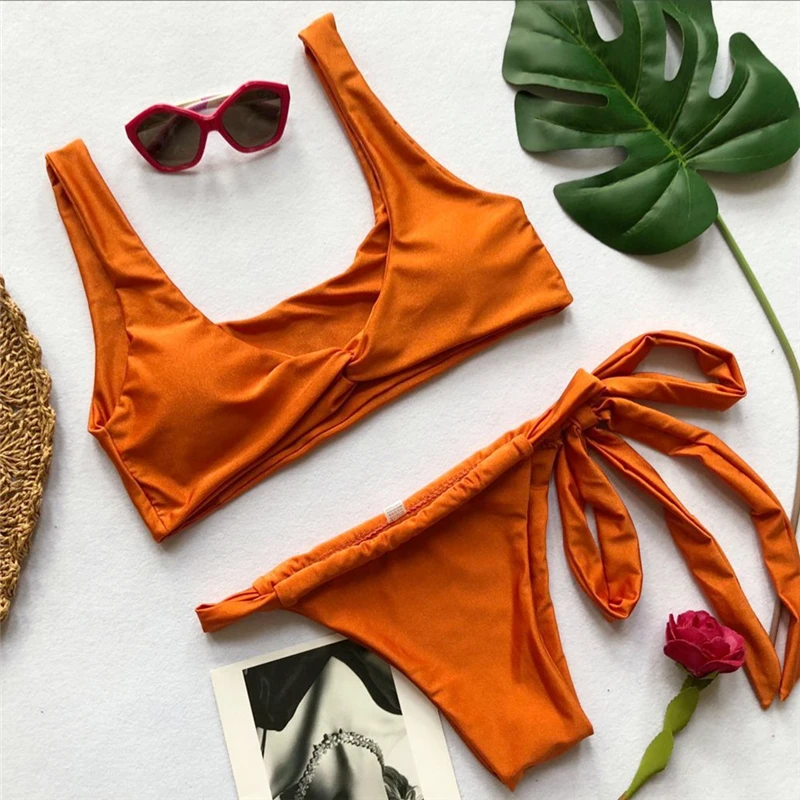Hot Sexy Solid Color Bikini 2018 Swimwear Women Swimsuit Biquini Strappy Push Up Bikinis Set Bathing Suit Maillot De Bain |