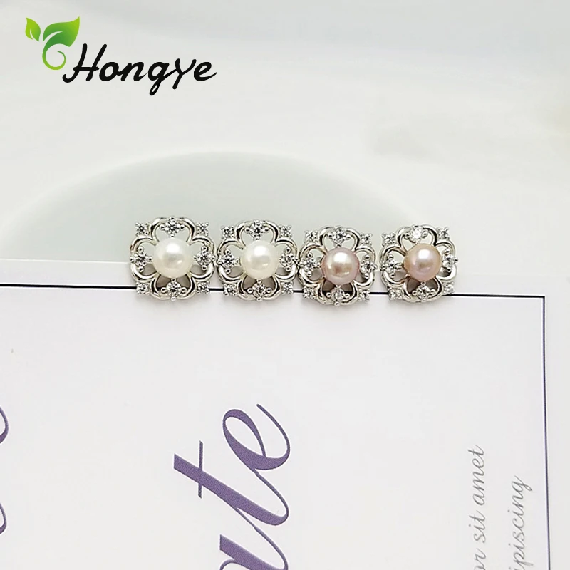 

Женские серьги-гвоздики Hongye, летние цветочные аксессуары для ушей из белого/фиолетового серебра 2020 пробы, свадебные серьги, подарок на день ...