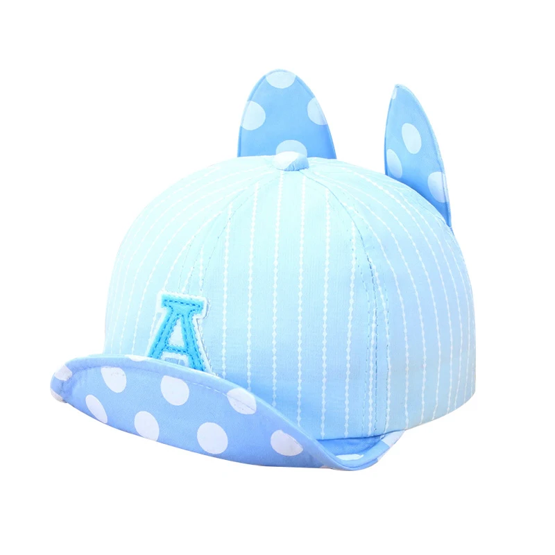 Rabbit Dot Baby Caps With Ears Cute Letter Baseball Boys Girls Sun Striped Fashion Toddler Hat Clothing | Детская одежда и обувь
