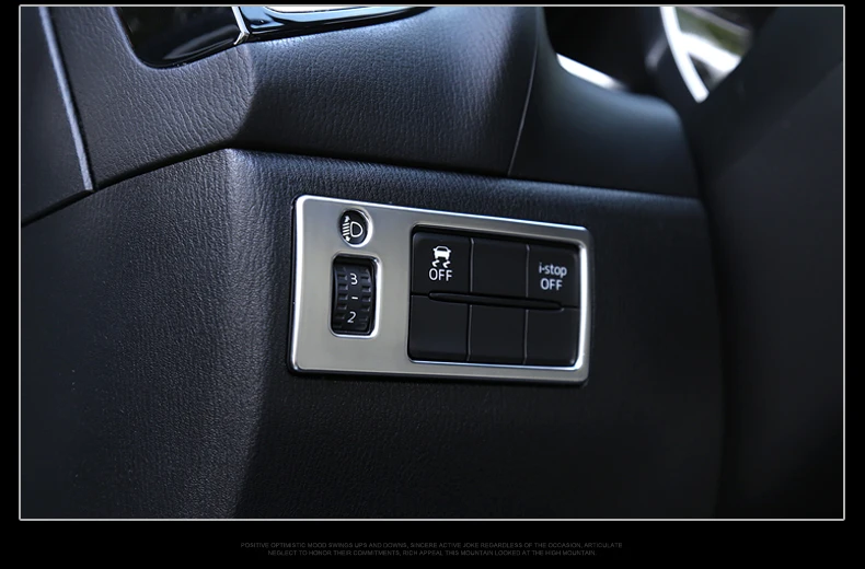 Fit For Car styling Mazda 3 Alexa New 2014 Chrome ABS Plastic interior Headlight Switch Panel Cover piano black&ampsilver | Автомобили и