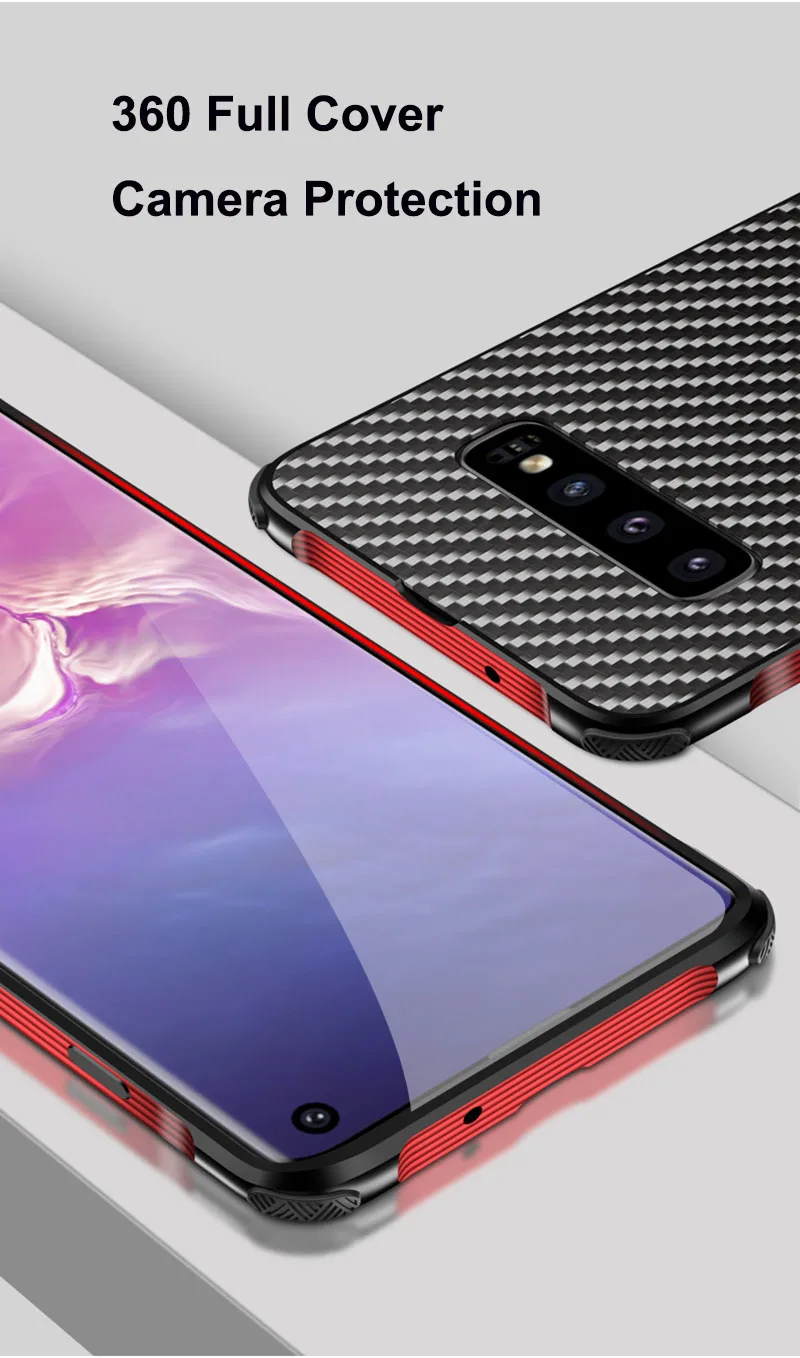 Металлический Чехол-бампер Leanonus для samsung Galaxy S10 Note 10 Plus, чехол, ударопрочный чехол-накладка из углеродного волокна для samsung S10 Plus S10+ Fundas Note 10 Plus, чехол