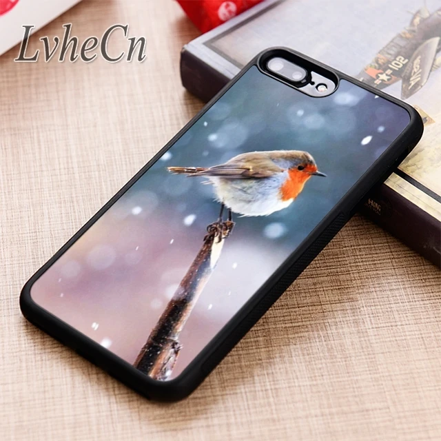 Рождественский чехол для телефона LvheCn ROBIN iPhone 5 6 6s 7 8 plus X XR XS max 11 12 Pro Samsung Galaxy S7 edge S8