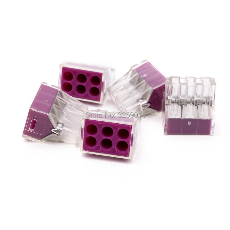 

20PCS 773-106 PCT-106 Electrical crimp connectors 6 wire conductor Building wiring terminal block 400V 18-12AWG