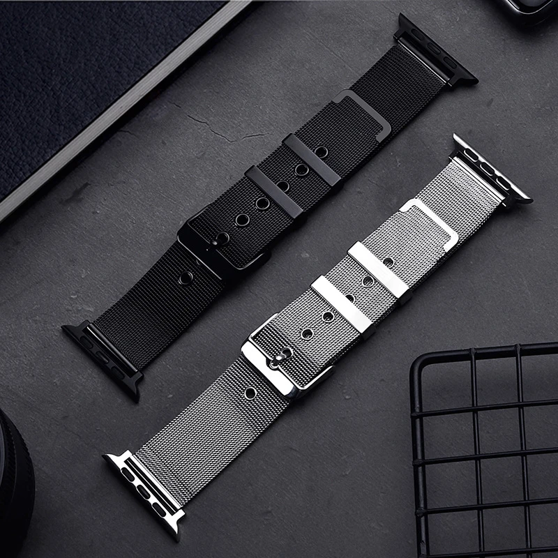 Миланский ремешок из нержавеющей стали для Apple Watch 38 мм 40 42 44 iWatch серии 1 2 3 4 5