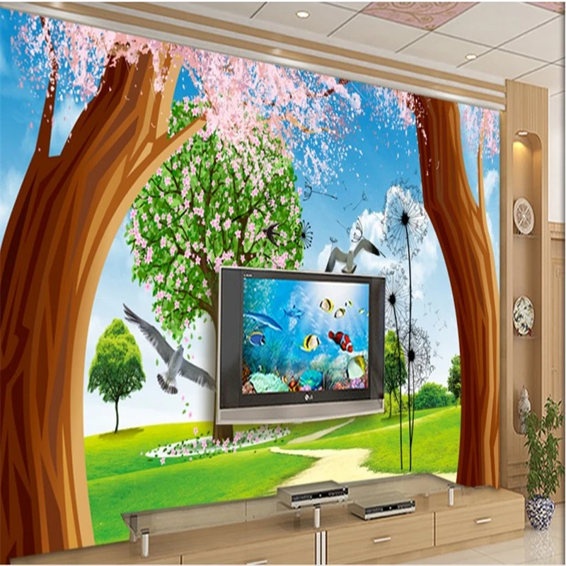 

Большой заказ обои свежий эстетический красивый открытый пейзаж ТВ стены papel де parede para кварто em 3d релево