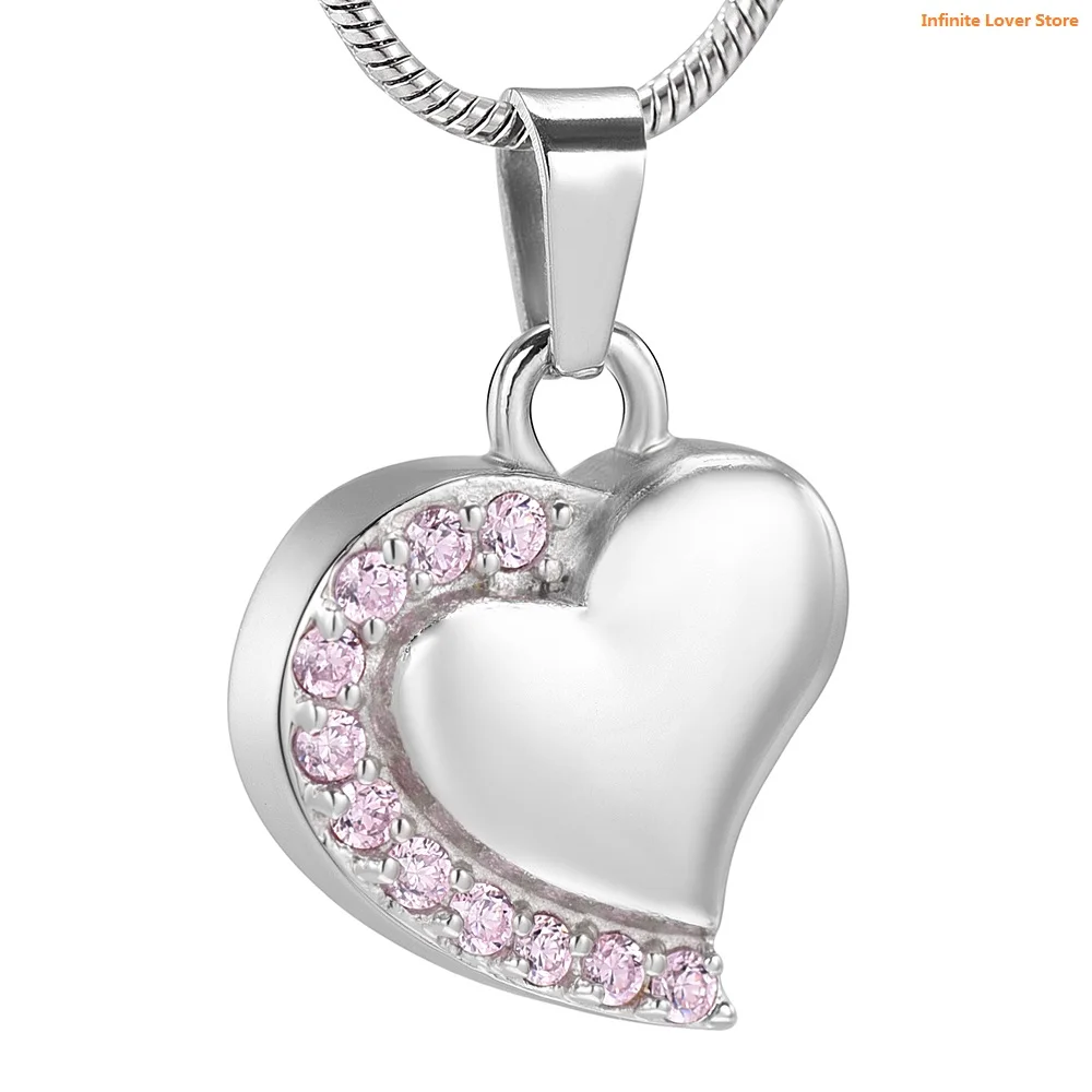 

IJD12451 Hold Pink Crystal Trail My сердечко кремация ювелирные изделия памятный кулон для праха Keepsake Urn ожерелье, ювелирные изделия для женщин