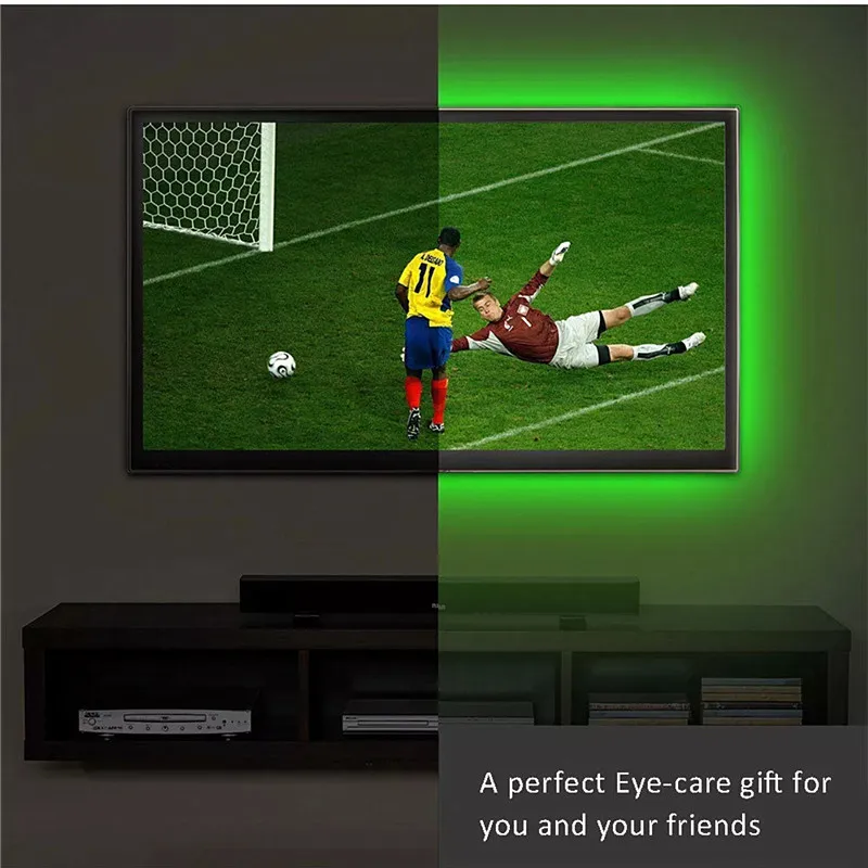 DC5V USB Светодиодная лента 5050 RGB гибкий свет 1 м 2 ТВ фоновое освещение клейкая IP20/IP65