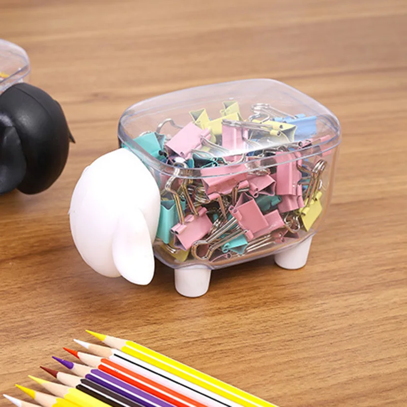 Пластиковая коробка для хранения с мультяшным рисунком прозрачная ватных