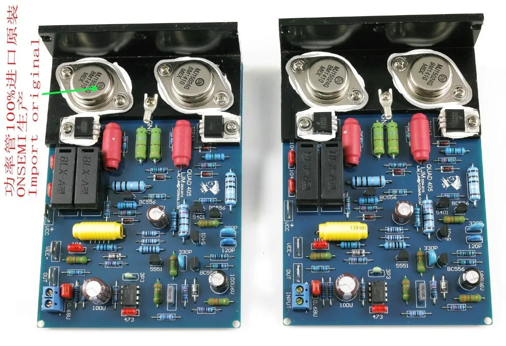 Breeze audio 1 пара QUAD405 клон 100 Вт усилитель плата с MJ15024 TIP42 трубка + угловой алюминий (2