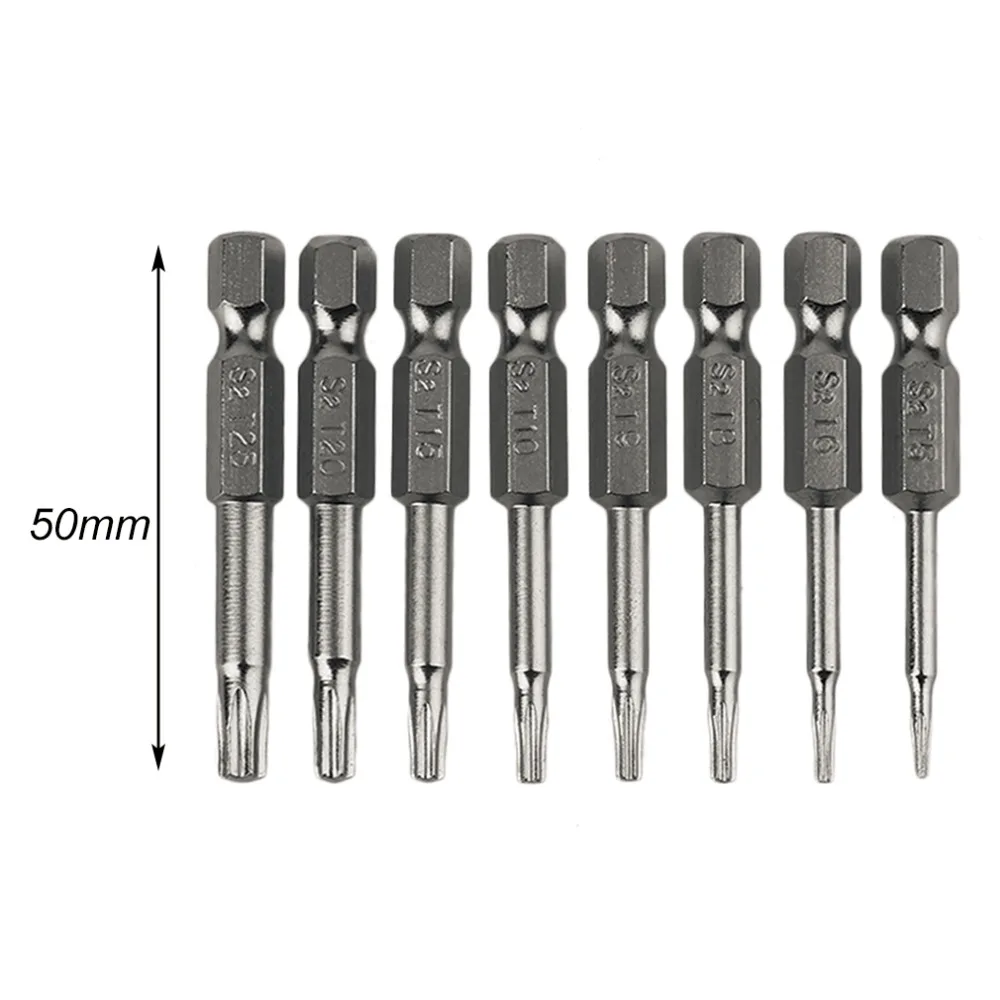 

8Pcs Professional and Practical Magnetic Torx Screwdriver Bits Set Electric Screwdriver 50mm Length Best Tool