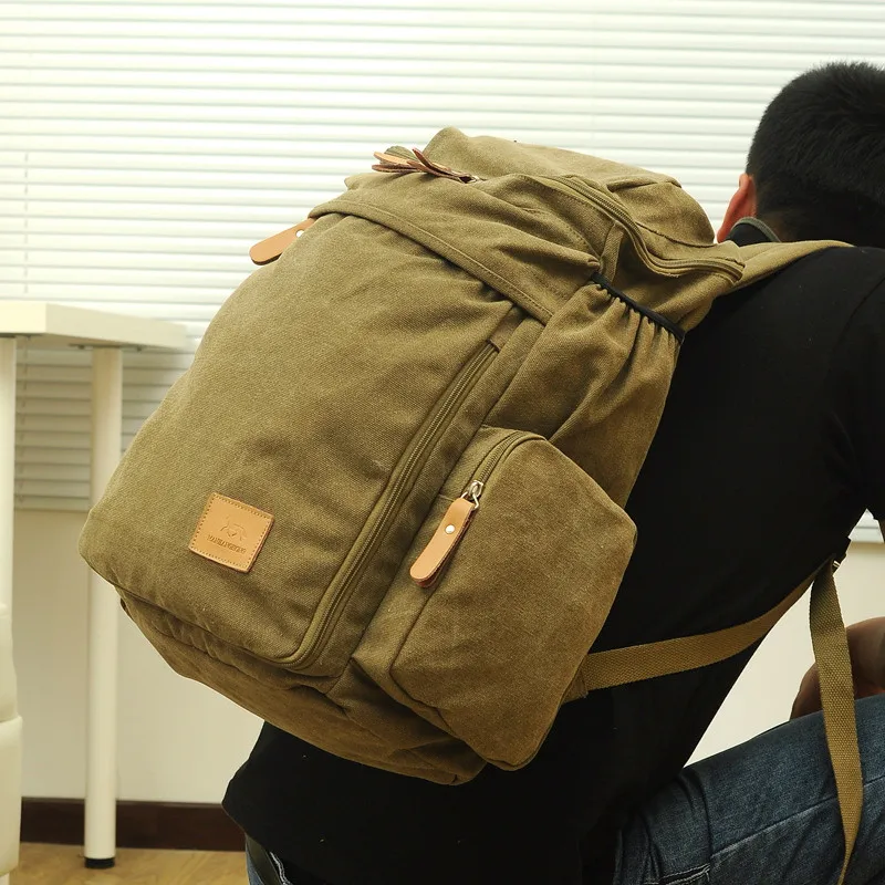 Вместительный рюкзак MANJH из промытой ткани Повседневная износостойкая школьная
