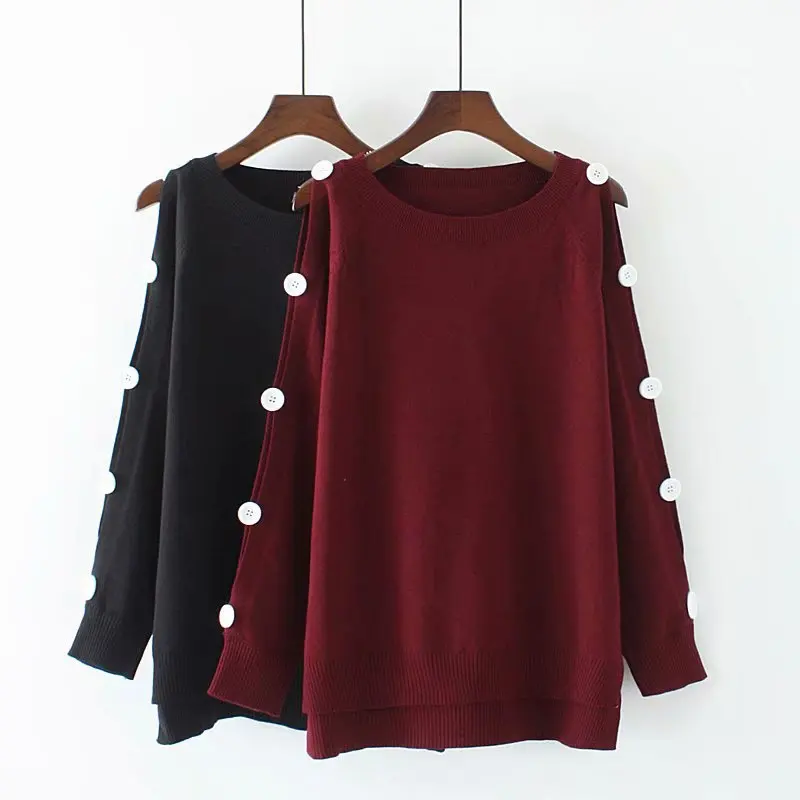 S69 Autumn Winter Casual Sweaters 4XL Plus Size Women Clothing Fashion Loose knitting Pullover CX133 | Женская одежда