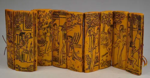 Тонкий китайский ручная роспись Archaize Эротика фигура смолы прокрутки