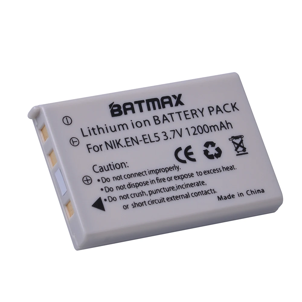 Batmax 2 шт. EN-EL5 EN EL5 ENEL5 аккумуляторная батарея для камеры NIKON Coolpix P530 P520 P510 P100 P500 P5100 P5000